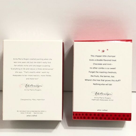 Hallmark Keepsake Ornaments Lot 2018 Bough of Holly 2013 Mint Chocolate Chipmunk - Picture 4 of 5